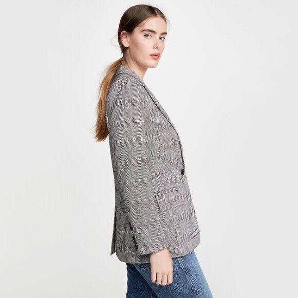 NWT Joie plaid houndstooth blazer & high waisted pants pantsuit set, 4 - Picture 5 of 16